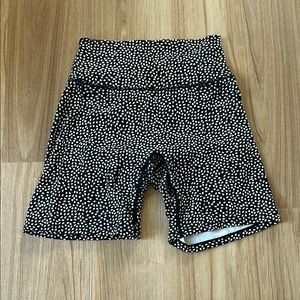 Women's Black and White Polka Dot Spandex Shorts for gym